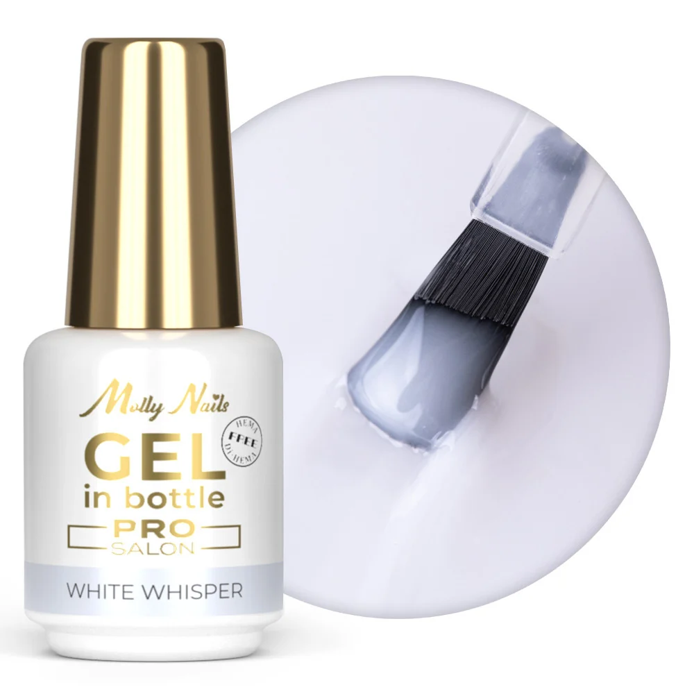 Molly Nails Gel In Bottle geeli Pro Salon 15g - White Whisper